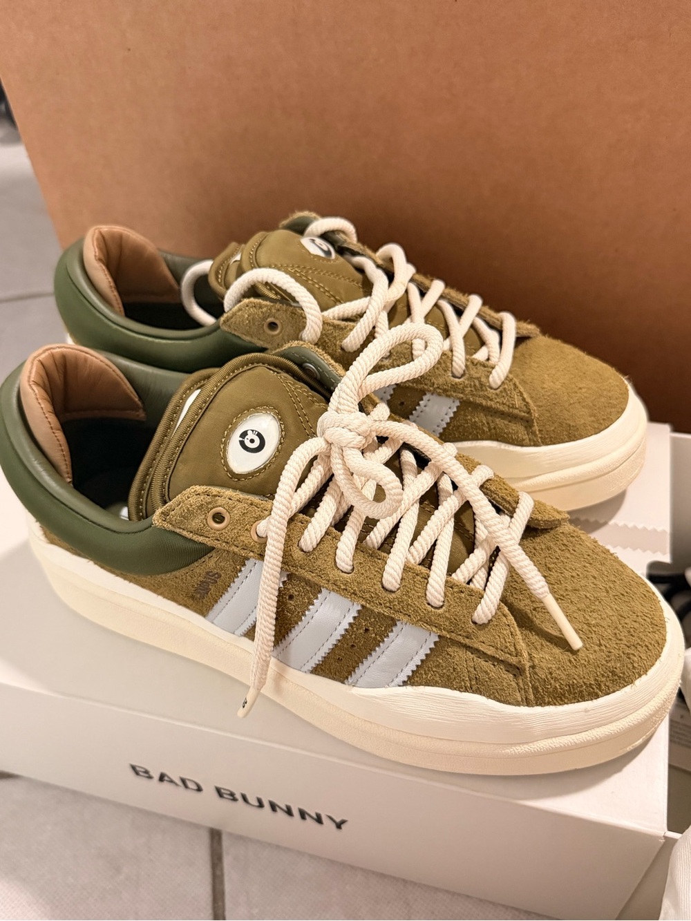 Bad Bunny x Adidas Campus Wild Moss Olive Green Suede Sneakers